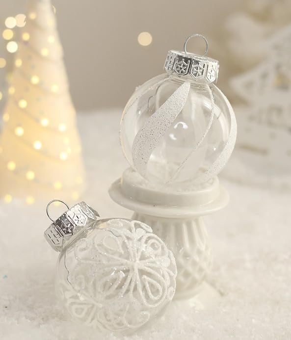 25Pcs 2.36 Inch Christmas Balls Ornaments for Xmas Christmas Tree Decor, Shatterproof Christmas Tree Decorations Hanging Baubles for Holiday Wedding Party, Silver
