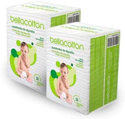Algodão quadrado bebê 2 pacotes com 50un - 100 unidades