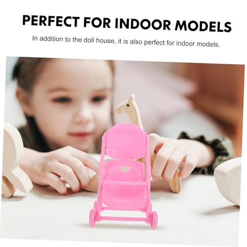 FUNNETOYU 4 Stück Teiliges Mini Babywagen aus Abs Kunststoff Farbenfrohes Rollenspiel Zubehör für Pädagogisches Puppenwagen Modell für Eltern Junge Mädchen Interaktion – Bild 6