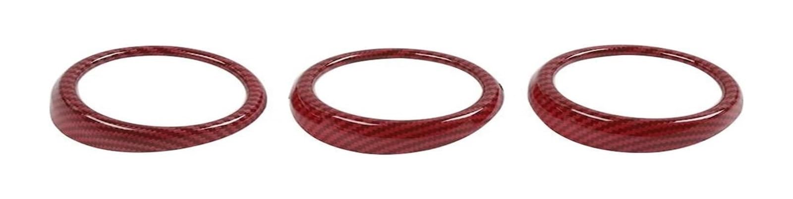 Acebsbggap Red Carbon Fiber Air Vent Outlet For Mustang 2015+ Abs Car Dashboard Ac Air Conditioning Vent Outlet Decoration Cover Trim Interior(Red Carbon Fiber)