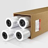 PlotterPaperDirect CAD Paper Rolls, 36’’ x 150’ (4 Pack), 20 lb. Uncoated 96 Bright White Paper on a 2’’ Core, 75 GSM Plotter Paper For Engineers, Architects, Copy Service Shops w/ Inkjet Printers