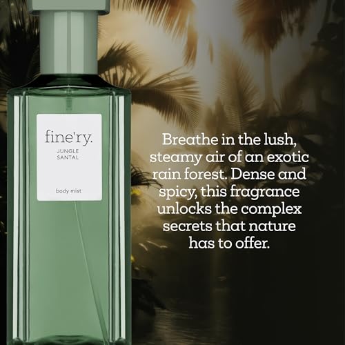 Image of Fine'ry Jungle Santal Hair + Body Fragrance Fine Mist Spray | Earthy Woody Scent with Papyrus Wood, Indian Cardamom, Black Oolong Tea, Vegan & Cruelty-Free, Long-Lasting | 5 Fl Oz (Pack of 2)
