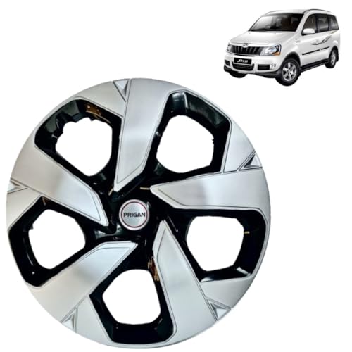 Image of Prigan Xylo Black Silver Wheel Cover 15 inch for Xylo (Set of 4 Pcs) (Press Fitting) Model- Punch Reverse 15