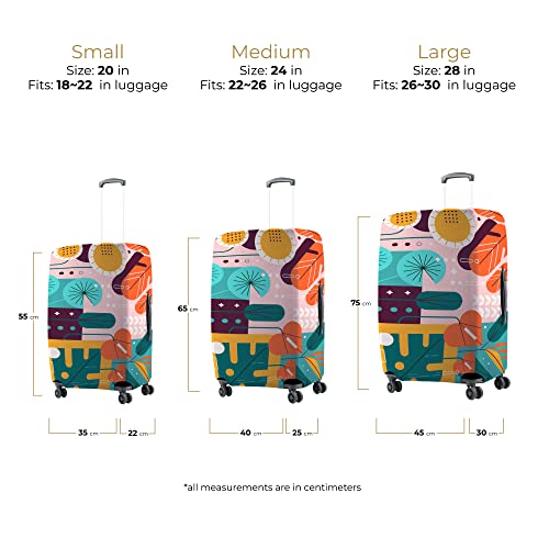 Image of Nasher Miles Polyester 65 (24 Inch) Medium Protective Luggage Cover - Summer Design