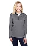 Team 365 Ladies' Zone Sonic Heather Performance Quarter-Zip L DK GREY HEATHER