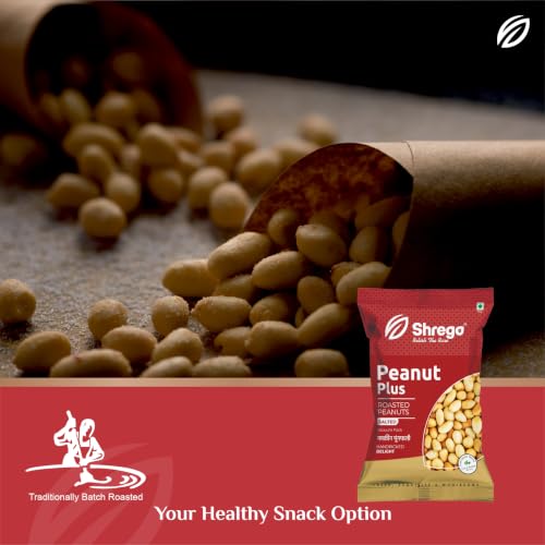 Image of Shrego Peanut Plus Roasted Peanuts Salted 180 g | Vacuum Packed | Dry Roasted Groundnuts | Lightly Salted Crunchy Snack | Namkeen Moongfalli
