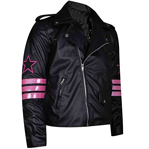 Hitman Bret Wrestler Hart Jacket Back Skull Embroidery Black Leather Jacket4