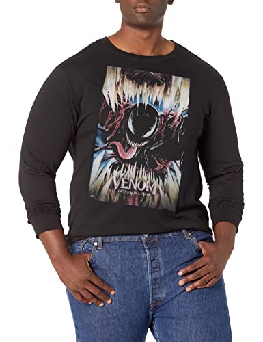 Marvel Big & Tall Let There Be Carnage Venom 2 Poster Men's Tops Short Sleeve Tee Shirt, Black, XX-Large