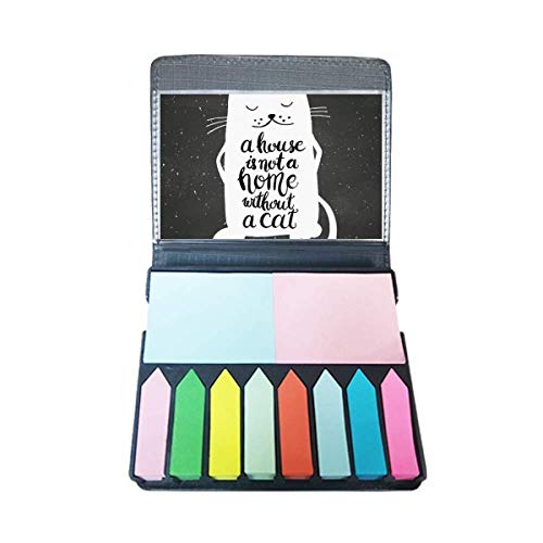 Boîte à marque-page Chat in Home noir et blanc avec citation littéraire pour livre
