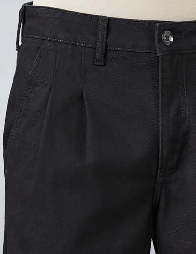Image of Amazon Brand - Symbol Men's Pleated Baggy Fit Cotton Jeans | Mid Rise | Loose & Relaxed | Oversized Jeans Pant
