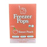 EllyPop Organic Hydrating Freezer Pops - Herbal Tea, Electrolytes, and Fruit Juice - No Refined Sugar, Dyes, or Artificial Flavors, Sweet Peach, 6 Pack