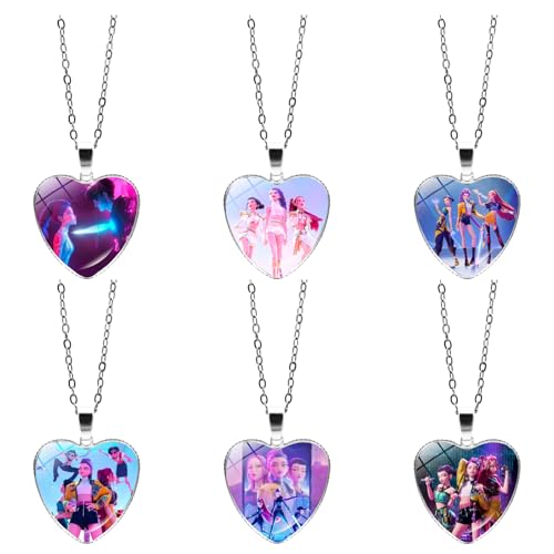 TCRZHHRX Colección de 6 Collares con Colgante Corazón Demons