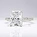 Bo.Dream Radiant Cut 3ct Cubic Zirconia Engagement Rings for Women Platinum Plated Sterling Silver Size 6
