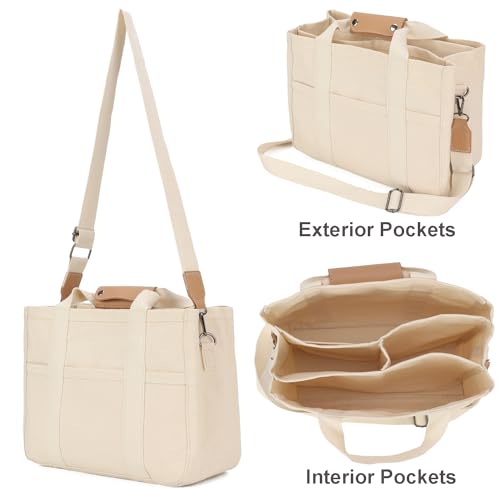 Barsine Messenger Bag for Women and Men, Multi-Pocket & Compartments Everyday Tote, Lightweight Canvas Bible Sturdy Bag by Barsine - Used condition - Image 2