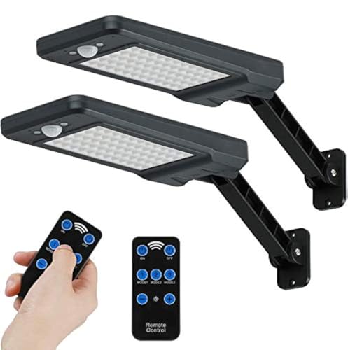 INDARUN 60 LED Lampes Solaires Extérieur Etanche IP65, Applique Murale Led Telecommande, Lampe de...