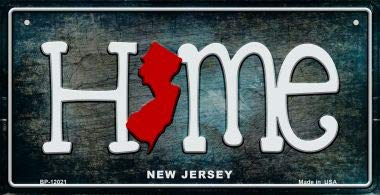 New Jersey Home State Outline Novelty Bicycle Plate BP-12021
