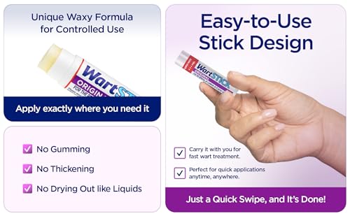 wartstick maximum strength salicylic acid solid-stick common and plantar wart remover 2 pack 04 oz