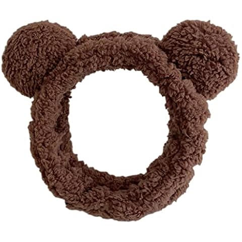 SOLIDEE Cute Hair Band, Soft Make-Up Headbands Bear Ears for Women, Washing Headband, Spa Headband (Coffee) Cover