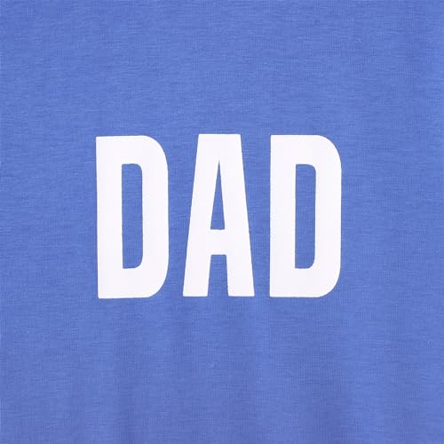 Image of KEKEMI Daddy and Me Shirt Daddy's Girl T-Shirt Dad's Little Man Shirt Dad's Dude Tee Tops Father's Day Family Matching Outfit (Dad-Blue, 2XL)