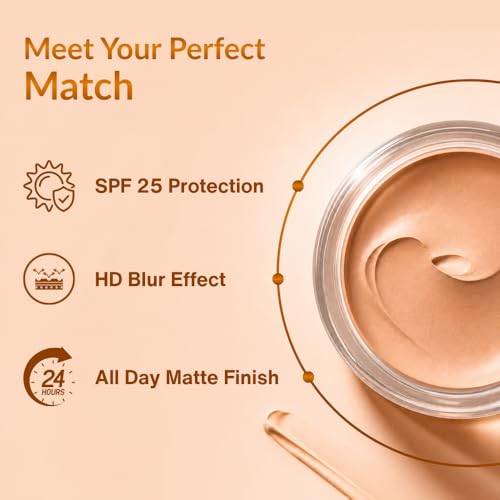 Image of Mousse Foundation, 3-in-1 Mousse Foundation - Matte Finish, Lightweight, SPF 25, Sweat-Proof, HD Effect - Enriched with Vitamin E, Jojoba Oil, Avocado & Shea Butter, Sandalwood - Shade - 01 (Walnut - 15ml)