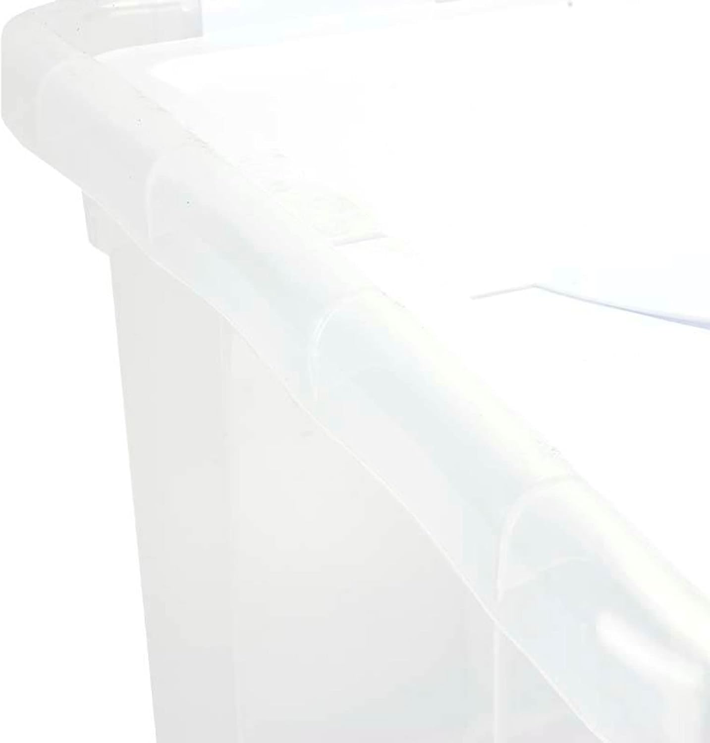 Sterilite 48 Quart Multipurpose Clear Base Storage Box Tote Container with Secure Hinged Lid for Home or Office Organization, (30 Pack)