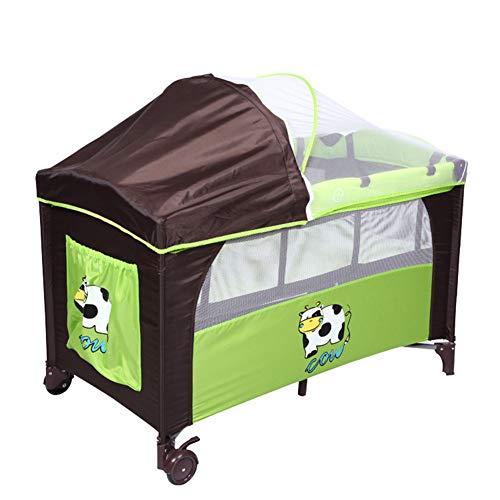 Thole Cuna PortáTil Play Pen Infantil Cuna Parasol Entrada W Mat 2 En 1 para 0-3 AñOs,B