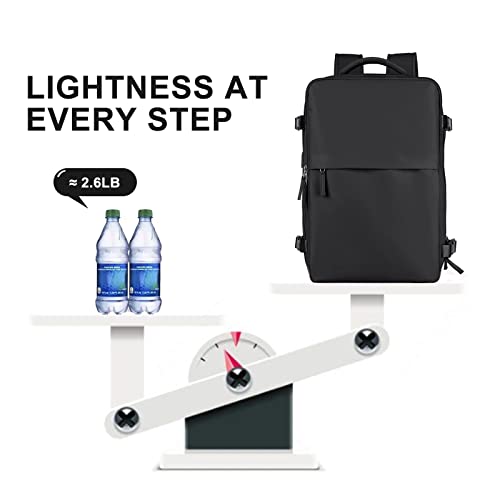 Uppack Travel Black Backpack For Women Men Travel Bag Watreproof Hiking Backpack College Laptop Backpack For Traveling On Airplane Travel Essentials Carry On Backpack Flight Approved(Black). #TOP2