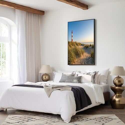 Cuadros salón modernos GDJSMIN: lienzo de paisaje nórdico con faro y láminas decorativas 60x90 5