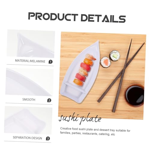 Bandeja de Sushi Japonesa NUOBESTY estilo bote 10.24"L x 4.65"W x 1.06"Th miniatura 3