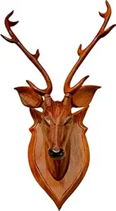 BK . ART & CRAFTS -Home Decor Item Deer Head 42 cm high (After Fitting) Wooden Handicraft showpieces Product for Wall Decoration.