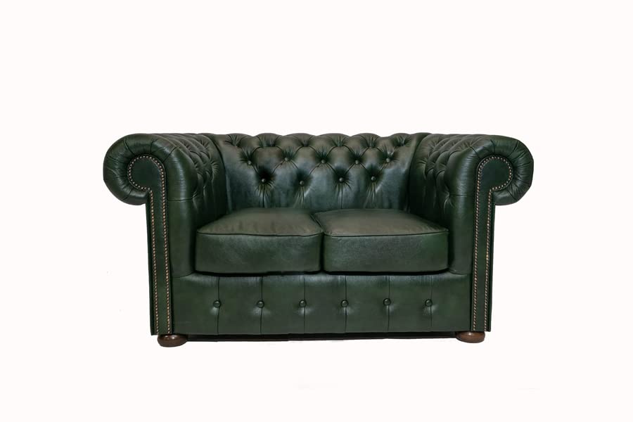 Chesterfield Sofa Class Leather | 2-seater | 2 to 4 weeks delivery time (Cloudy Green)