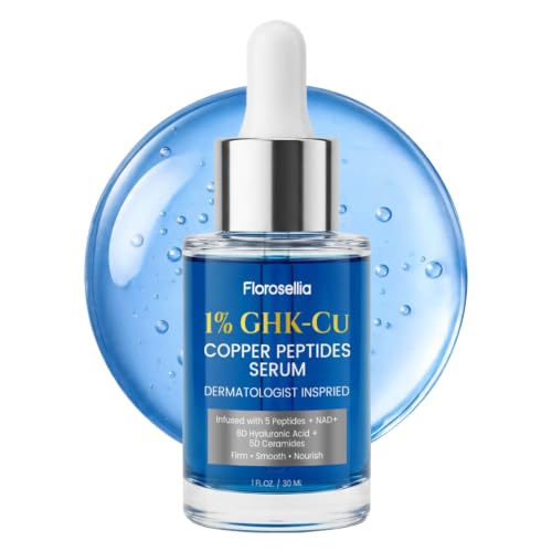 Image of Liposomal Copper Peptides Serum for Face with 1% GHK-Cu & Hyaluronic Acid | NAD+, 5 Peptides 5D Ceramides - Advanced Korean Anti-Aging Plumping Blue Serum for Fine Lines and Skin Elasticity, 1 Fl Oz