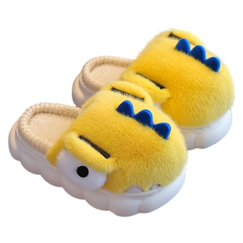 Kids Baby Boys Girls House Dinosaur Plush Slippers Fall Winter Non Slip Cotton Knit Bedroom Indoors Shoes