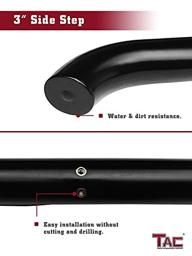 Estribos laterales TAC para Jeep Liberty 2002-2007 3 pulg negro miniatura 6