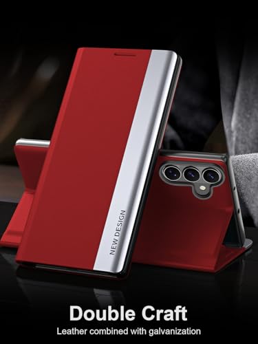 Étui à rabat pour Samsung Galaxy A37 rigide rouge 360 - 5