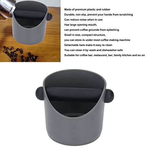 PENO Coffee Grind Dump Bin, Espresso Grounds Bin, Reduce Noise Non Slip Compact Plastic Coffee Knock Box Dishwasher Safe for Restaurant Grey - Image 3