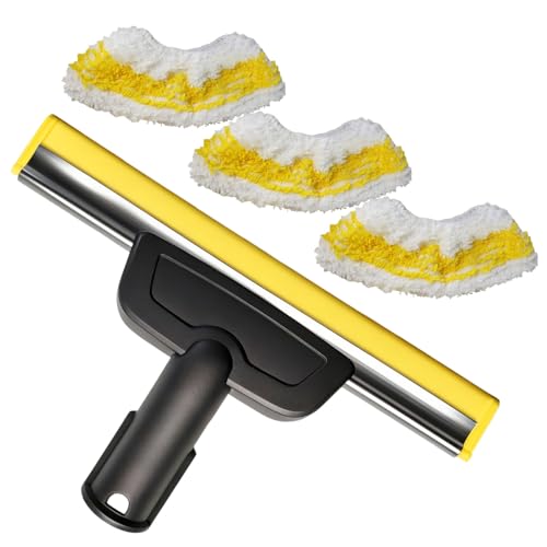 Buse de Fenêtre pour Nettoyeur Vapeur avec 3 Chiffons en Microfibres Accessoires de Rechange Compatible avec Kar-ch-er Nettoyeur Vitre SC1-SC5 CTK10 CTK20...