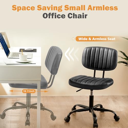 Image of Sweetcrispy Office Desk Chair, Small Home Vanity Chair, Lumbar Support