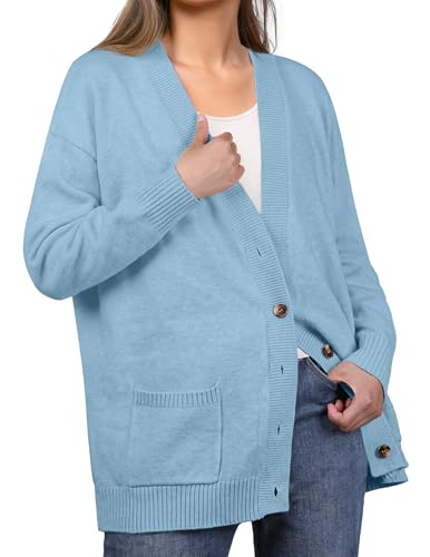 Image of GRECERELLE Women's 2025 Fall Cardigan Sweaters Oversized Open Front Button Knit Outwear Coats with Pockets