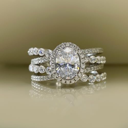 White Gold Plated Cubic Zirconia Statement Ring Personalized Accessory Ideal for Women's Daily Casual Wear Party Holiday Anniversary Love Jewelry Gift