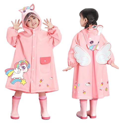 AUNMAS Kids Raincoat, Lightweight Portable Rainwear for Girl Boy with Adorable Patterns and Comfortable (XL)2