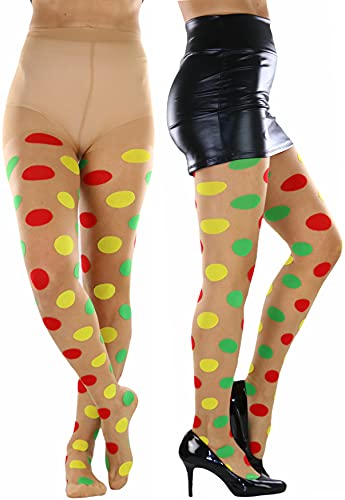 ToBeInStyle Women's Large Polka Dot Pantyhose