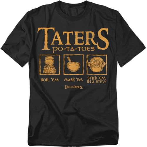 Popfunk Lord of The Rings Taters Unisex Adult T Shirt Black Medium