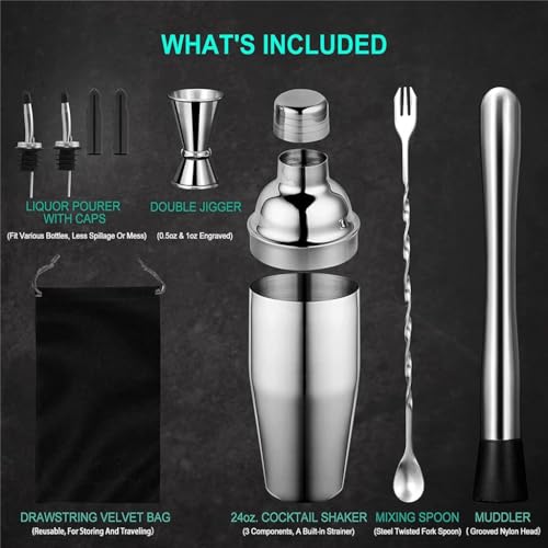 Set de coctelera de acero inoxidable de 8 piezas miniatura 2