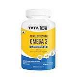 1MG Tata Triple Strength Omega 3 Fish Oil Supplement - 1250mg (60 Capsules) | 560mg EPA & 400mg DHA | For Faster Muscle Recovery and Improved Stamina | For Men and Women