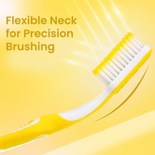 Image of Enshine Advance Clean+ Soft Toothbrush for Adults - Pack of 4 | Ultra Soft Tapered PBT Bristles | Tooth Brush Set with Non-Slip Grip | Manual Toothbrushes for Sensitive Gums & Enamel | Multi-Color
