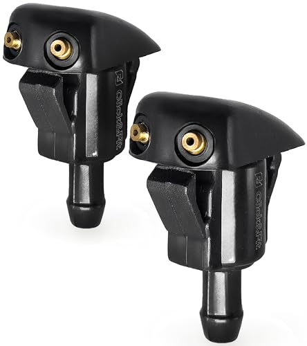 Click&Fit Front Windshield Washer Nozzles 2 Pack compatible with Toyota Corolla Camry Sienna Tacoma RAV Tundra Sequoia FJ Cruiser Highlander Lexus RX 1993-2014 - Adjustable Wiper Spray Jet 85381-AA010