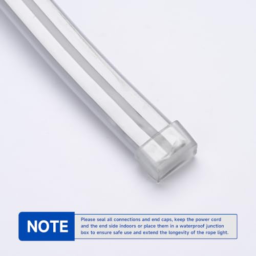 Image of Yescom 20-Pack Clear Silicone Neon Rope Light End Caps for BiLume RGBW