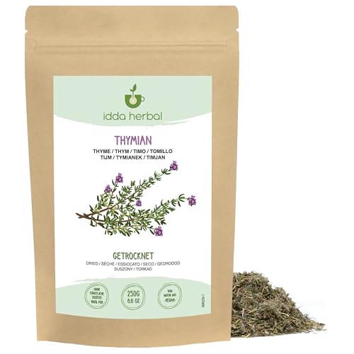IDDA Herbal Dried Thyme 250g 8.8 oz, Dried and Rubbed Thyme Herb for Tea Preparation and Cooking