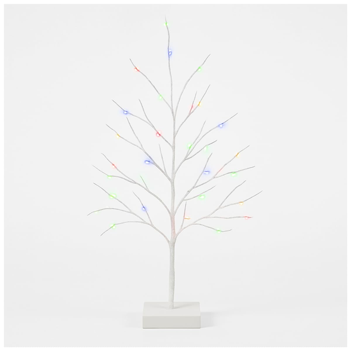 YöL SnowTime 40cm LED Colour Switch Twig Tree – Indoor Battery Operated Christmas Decoration with 32 Warm White & Multicolour Lights – Festive Tabletop Ornament
